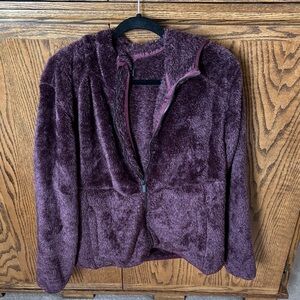 Cozy Plum Teddy Jacket for Women